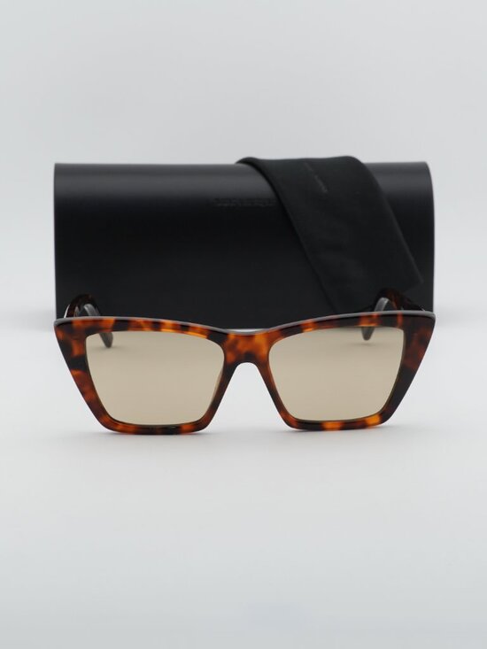 Saint Laurent SL276 MICA 064 Cat Eye Sunglasses - Havana / Brown main image 6